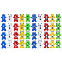 The Pencil Grip Magnet Man Magnetic Clip, Assorted Colors, 40-Piece Bucket