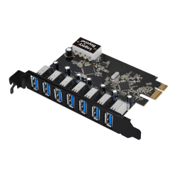 SIIG USB 3.0 7-Port Ext PCIe Host Adapter - PCI Express 2.0 x1 - Plug-in Card - 7 USB Port(s) - 7 USB 3.0 Port(s)