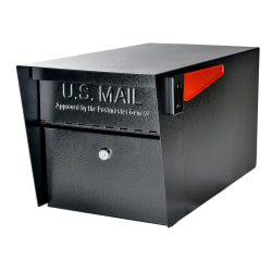 Mail Boss Mail Manager Latitude Street Safe, 11-1/4"H x 10-3/4"W x 21"D, Black