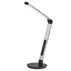 Adesso® Simplee Rodney LED AdessoCharge Desk Lamp, 26-1/2"H, Matte Silver Shade/Black Base
