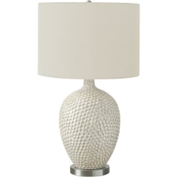 Monarch Specialties Zelma Table Lamp, 28"H, Ivory/Cream