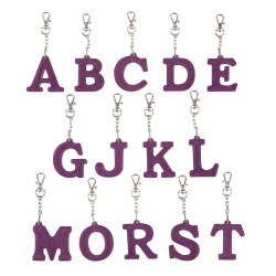 Office Depot® Brand Initial Key Chain, Silver Sparkle, Assorted Designs