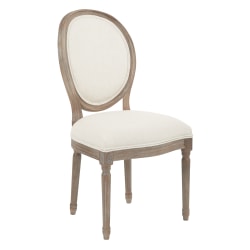 Ave Six Lillian Oval-Back Chair, Linen/Light Brown