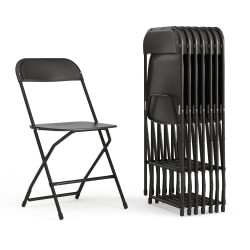 Flash Furniture Hercules Series Plastic Folding Chair - 8 Pack 650LB Weight Capacity, Black