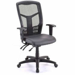 Lorell Executive Antimicrobial High-back Chair - Vinyl Seat Material - Black Frame Color - High Back - 5-star Base - 1 Each