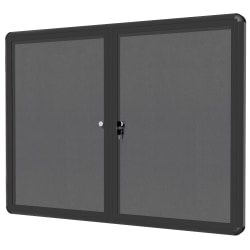 MasterVision® Enclosed Fabric Bulletin Board With Aluminum Frame, 36" x 48", Grey/Graphite