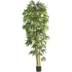 Nearly Natural Bamboo 96"H Plastic Biggy Style Tree With Nursery Pot, 96"H x 40"W x 40"D, Green