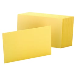 Oxford® Color Index Cards, Unruled, 4" x 6", Canary, Pack Of 100