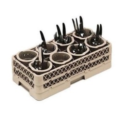 Vollrath Traex Rack-Master Flatware Rack Set, 5-9/16"H x 10"W x 19-3/4"D, Tan