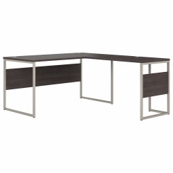 Bush Business Furniture Hybrid 60"W L-Shaped Corner Desk Table With Metal Legs, Storm Gray, Standard Delivery