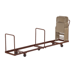 National Public Seating Folding Chair Dolly, DY-50, 38-1/2"H x 19-1/4"W x 109-1/2"D, Brown