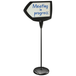 MasterVision® Arrow Easy-Clean Dry-Erase Sign Stand, 17" x 25", Silver/Black