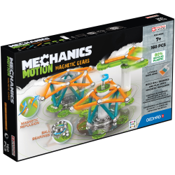 Geomag Mechanics Motion Construction Set, Magnetic Gears Recycled, 160 Pieces
