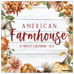 2026 Willow Creek Press Art & Design Monthly Wall Calendar, 12" x 12", American Farmhouse, January To December, 49815