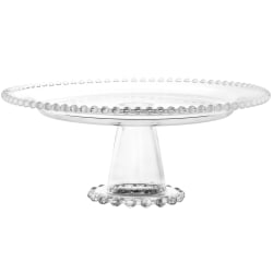 Gibson Home Sereno Glass Pedestal Cake Stand, 12", Clear