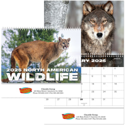 Custom Full-Color Spiral 13-Month Wall Calendar, 11" x 9-1/2", North America Wildlife, December 2021 To December 2022
