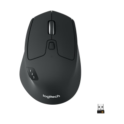 Logitech® M720 Triathlon Multi-Device Wireless Mouse, Black/Gray, 910-004790