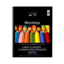 Bienfang Take Me Along Sketch Pads, 11" x 14", 100 Sheets Per Pad, Pack Of 2 Pads