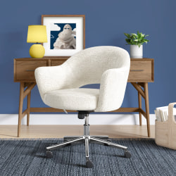 Serta Valetta Fabric Mid-Back Home Office Chair, Cream
