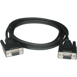 C2G - Null modem cable - DB-9 (F) to DB-9 (F) - 6 ft - molded, thumbscrews - black