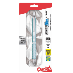 Pentel EnerGel Alloy RT Gel Pen, Medium Point, 0.7 mm, Turquoise Barrel, Black Ink
