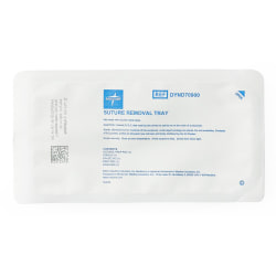 Medline Suture Removal 5-Piece Trays, 2-9/16" x 2-9/16", White, Box Of 50 Trays