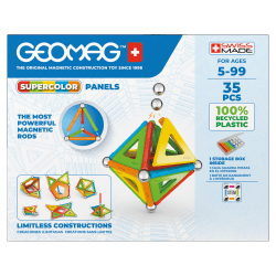 Geomag Magnetic Building Set, Supercolor Recycled, 35 Pieces