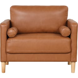 Lifestyle Solutions Lyla Faux Leather Guest Chair, Caramel