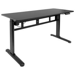 Mount-It! Electric Standing Desk With Adjustable Height And 55"W Tabletop, Black