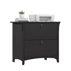Bush Home Salinas 2 Drawer Lateral File Cabinet, Vintage Black, Standard Delivery