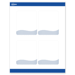 Avery® Printable Labels With Sure Feed® Technology, S00-ETY, Rectangle, 4" x 3-1/3", Matte White With Preprinted Blue Waves Design, Pack Of 40