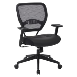 Office Star™ Space Seating Bonded Leather Mid-Back Chair, Black