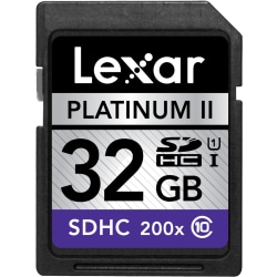Lexar™ Platinum II 32GB Secure Digital High Capacity Class 10 Memory Card
