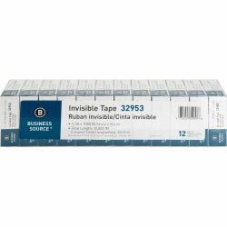 Business Source Premium Invisible Tape Value Pack - 27.78 yd x 0.75"- 1" Core - Clear -  - 32953