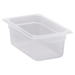 Cambro Translucent GN 1/4 Food Pans, 4"H x 6-3/8"W x 10-7/16"D, Pack Of 6 Containers