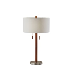Adesso® Madeline Table Lamp, 28"H, Brushed Steel Base/White Shade