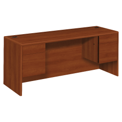 HON® 10700 72"W Double 3/4-Pedestal Computer Desk Credenza, Cognac