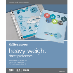 Office Depot® Brand Heavyweight Sheet Protectors, 8-1/2" x 11", Clear, Pack Of 100