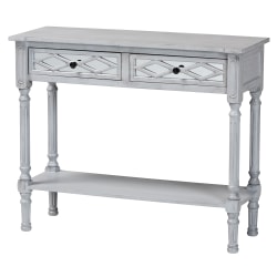 Baxton Studio Gellert Classic And Traditional Finished Wood 2-Drawer Rectangular Console Table, 29-1/2"H x 35-7/16"W x 13"D, Gray