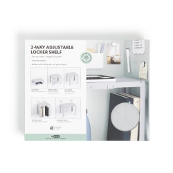 U Brands® U-Eco® Plastic Adjustable Locker Shelf, 13-3/4"H x 13-3/4"W x 10"D, Fog Gray