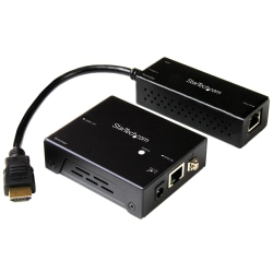 StarTech.com 4K HDMI Extender with Compact Transmitter - Up to 70 m (230 ft.) - HDBaseT Extender Kit - UHD 4K - ST121HDBTDK - HDBaseT extender kit over CAT 5 transmitter is USB powered and features a built-in HDMI cable reducing clutter
