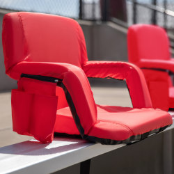 Flash Furniture Stadium Chairs, Red, Pack Of 2 Chairs