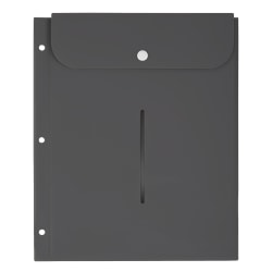 Office Depot® Brand Poly Binder Pocket, 8-1/2" x 11", 100-Sheet, Gray