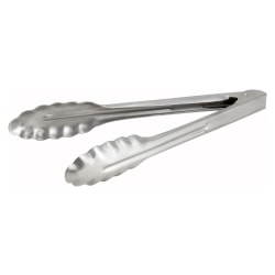 Winco UT-9HT Utility Tongs, 9", Silver