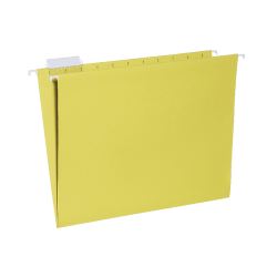 SKILCRAFT® Hanging File Folders, 1/5 Cut, 2" Expansion, Letter Size, Yellow, Box Of 25 Folders (AbilityOne 7530-01-364-9501)