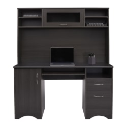 Realspace® Pelingo 56"W Desk with Hutch, Dark Gray