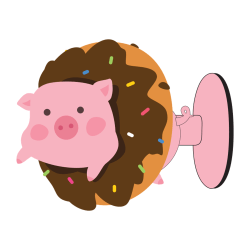 Digital Energy Phone Suction Stand, Pig/Doughnut