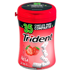 Trident Sugar-Free Chewing Gum Bottle, Strawberry, Total Qty 1