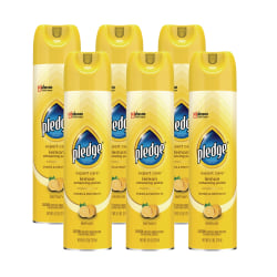 Pledge® Furniture Polish, Lemon, 9.7 oz Aerosol Spray, 6/Carton