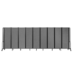 National Public Seating Room Divider, 3-Section, 72"H x 27"W x 210"D, Gray
